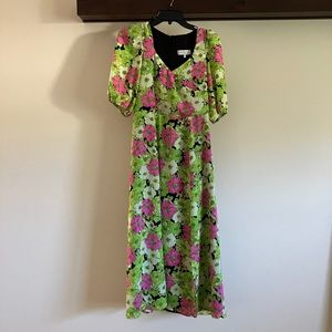 wayf floral midi dress